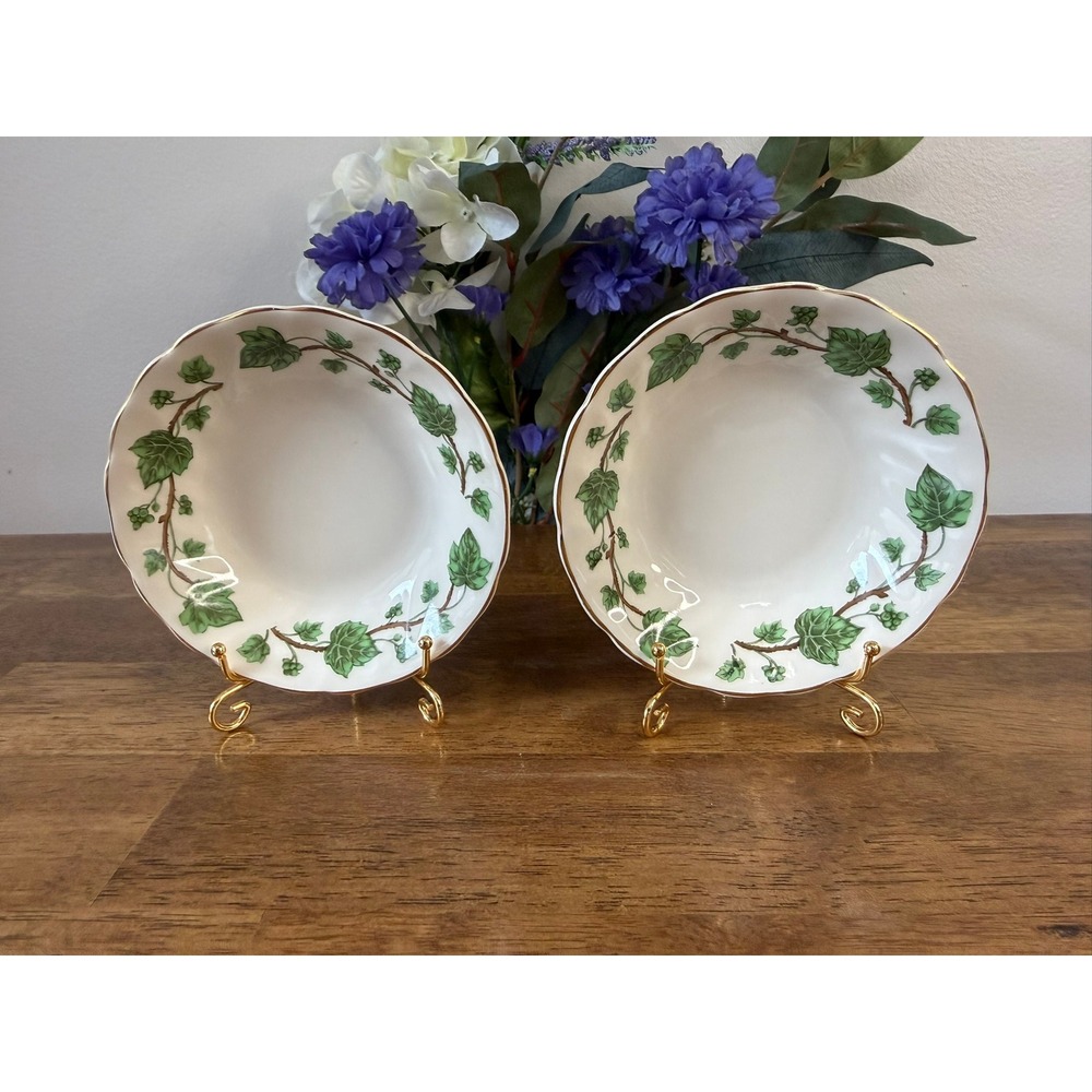 Johnson Bros Bathurst Berry Bowls Set of‎ 2 Vintage Ivy Pattern England Dessert